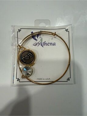 Gamma Phi Beta ΓΦΒ Sorority Gold Bangle Bracelet NEW Athena